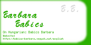 barbara babics business card